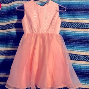 Evening dress for girls 7-8 pink tellu tutu by hand crafted